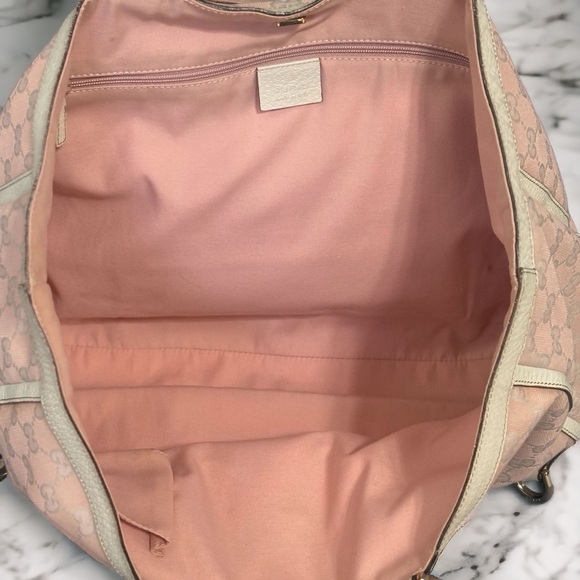 Pink & White Gucci D-Ring Abbey Tote - Picture 3 of 11